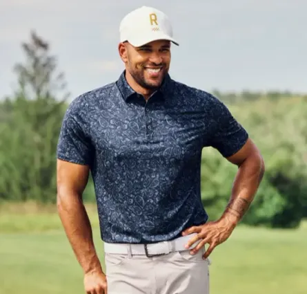 Custom golf polo shirts manufactured with performance fabric and embroidery